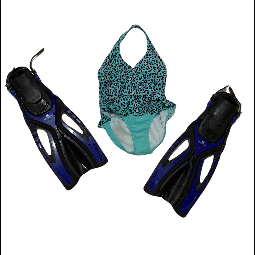 OP Aqua Mint One Piece Swim Suit in Festive Colors Size XL (14-16)
